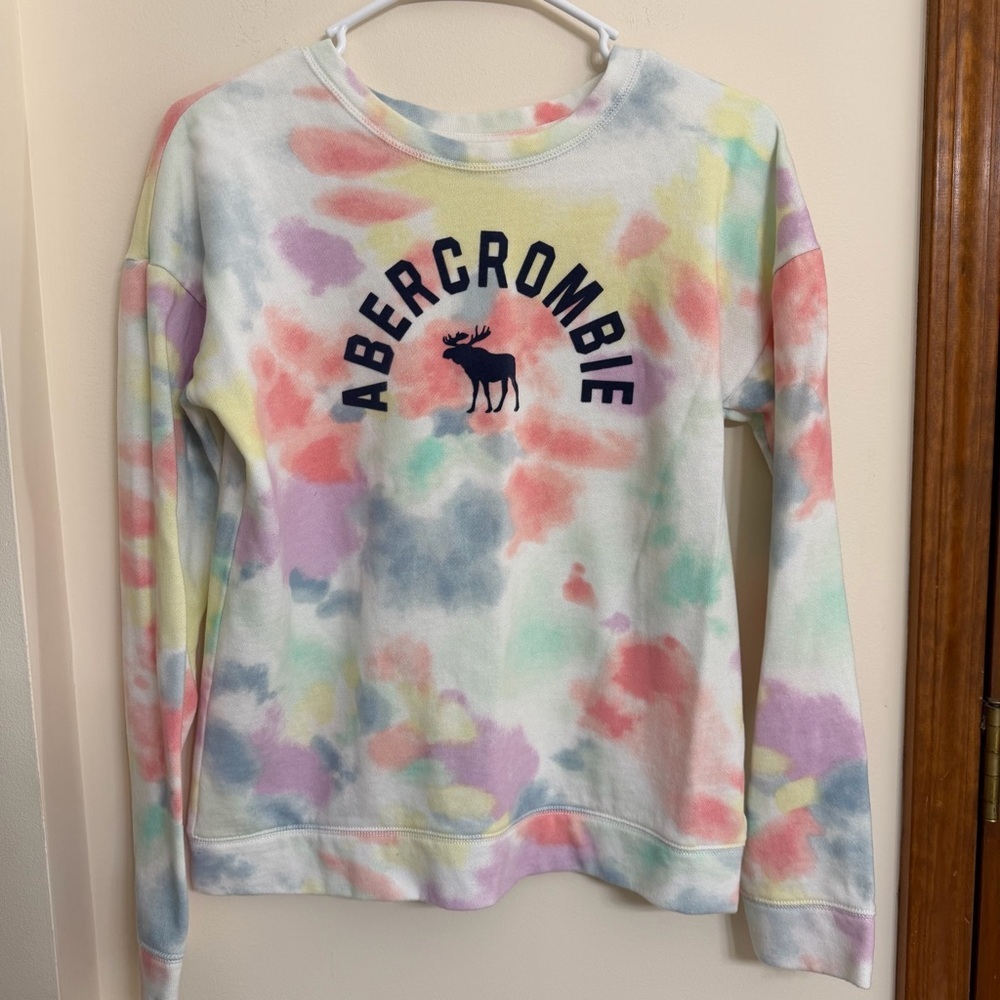 abercrombie kids Pastel Tie-Dye Crewneck - Mint, Lavender, Peach